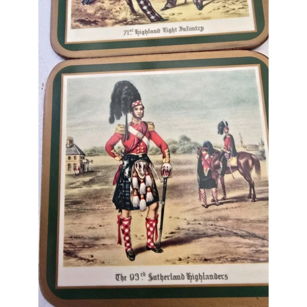 Pimpernel Scottish Uniforms Coasters | Scottish Uniforms | Vintage - Set Of 6